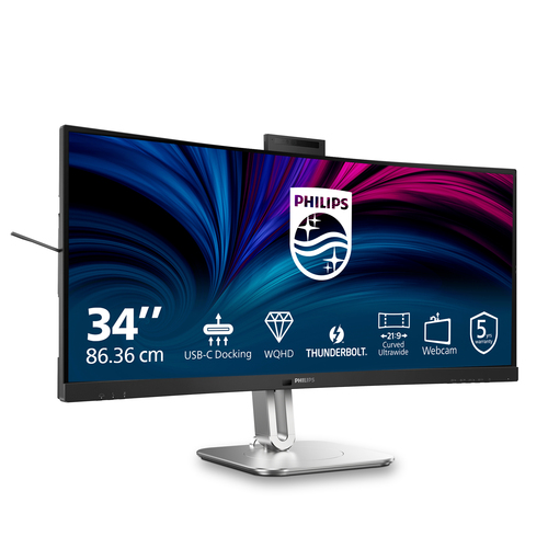 Philips 34B2U6603CH 34" Class UWQHD Curved Screen LCD Monitor - 86.4 cm (34") Viewable - 3440 x 1440 - HDMI - DisplayPort 