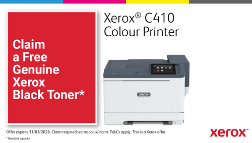 Xerox C410 A4 40 Seiten/Min. Duplexdrucker PS3 PCL5e/6 2 Behälter 251 Blatt. Drucktechnologie: Laser, Farbe. Zahl der Druc
