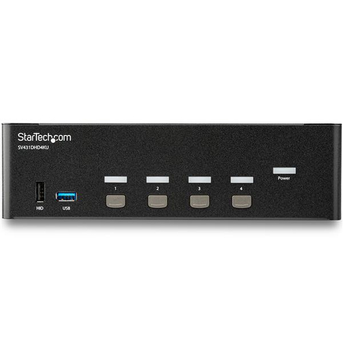StarTech.com 4-Port Dual Monitor HDMI KVM Switch with Audio & USB 3.0 hub - 4K 30Hz - 4 PC Mac Computer KVM Switch Box for