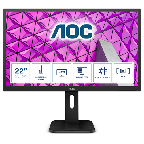 AOC P1 22P1. Display diagonal: 54.6 cm (21.5"), Display resolution: 1920 x 1080 pixels, HD type: Full HD, Display technolo