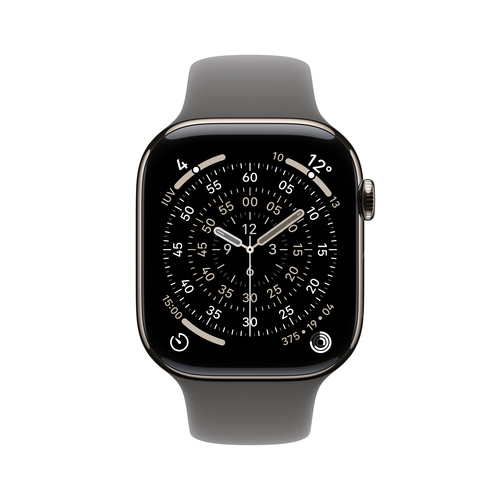 Apple Watch Series 11 Smartwatch - 42 mm Case Height - 36 mm Case Width - Natürlich Tasche, Farbe - Grau Band Color - Tita
