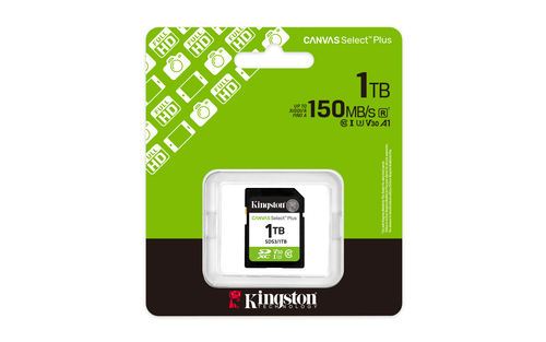 Kingston Canvas Select Plus 1 TB SDXC - 150 MB/s Leitura - Ciclo de vida Garantia