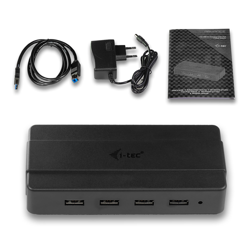 i-tec USB 3.0 Charging HUB 4 Port + Power Adapter. Host interface: USB 3.2 Gen 1 (3.1 Gen 1) Type-B, Hub interfaces: USB 3