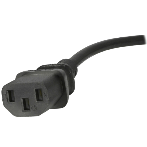 StarTech.com 3ft (1m) UK Computer Power Cable, BS 1363 to C13, 18AWG, 10A 250V, Black Kettle Lead, AC PC Power Cord, Monit