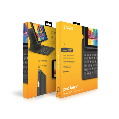ZAGG Pro Keys Keyboard/Cover Case for 25.9 cm (10.2") Apple iPad Tablet - Black/Grey