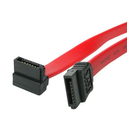 StarTech.com 12in SATA to Right Angle SATA Serial ATA Cable. Cable length: 0.3 m, Product colour: Red, Weight: 9.7 g. Pack