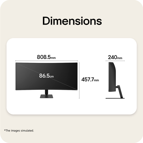 LG UltraWide U6 34U601B, 34-inch WQHD Curved (1800R) 120Hz Monitor, HDR10 & 99% sRGB AMD FreeSync™ Premium. Display diagon
