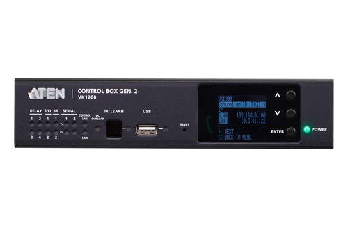 ATEN Control System - Compact Control Box Gen. 2 with Dual LAN. Product colour: Black, Display type: LCD, Display diagonal