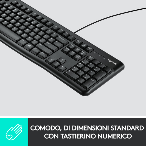 Tastiera Logitech K120Cavo Connettività - USB Interfaccia - Italiano - USB Interfaccia - Italiano