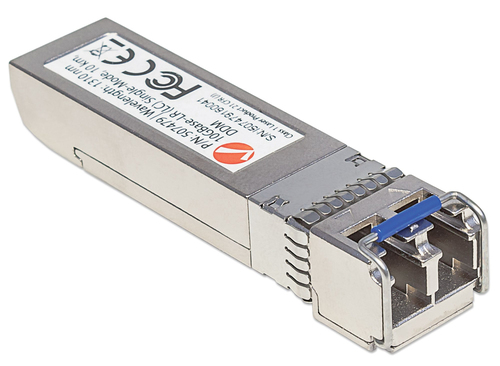Intellinet Transceiver Module Optical, 10 Gigabit Fiber SFP+, 10GBase-LR (LC) Single-Mode Port, 10km, Wavelength 1310nm, M