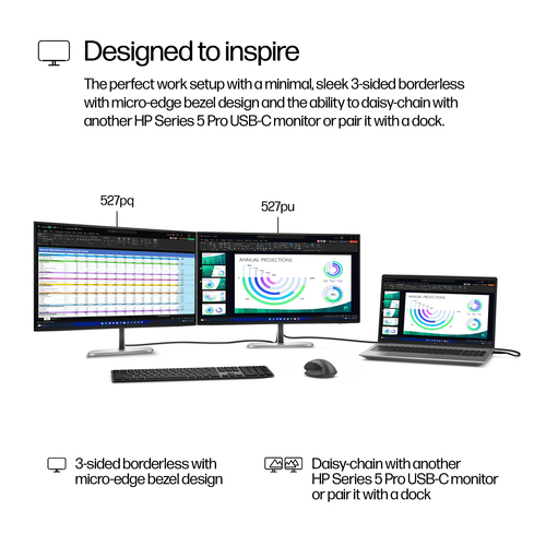 HP 527pq 27 Zoll Klasse WQHD LED-Monitor - 16:9 Format - 68,6 cm (27 Zoll) Viewable - IPS-Technologie (In-Plane-Switching)