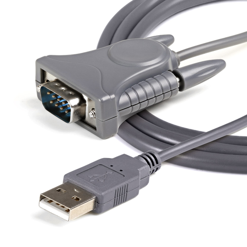 StarTech.com Data Transfer Adapter - 1 Each - 1 x 9-pin DB-9 RS-232 Serial - Male - 1 x USB 2.0 Type A - Male - Grey