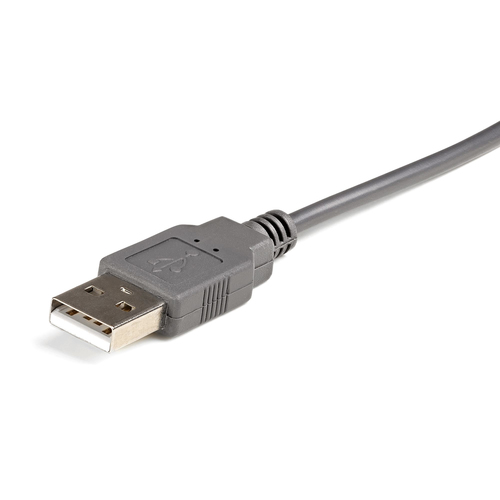 StarTech.com Data Transfer Adapter - 1 Each - 1 x 9-pin DB-9 RS-232 Serial - Male - 1 x USB 2.0 Type A - Male - Grey