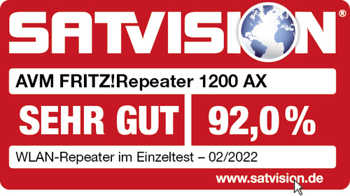 Repeater 1200 AX. Maximale Datenübertragungsrate: 3000 Mbit/s. Antennen-Design: Intern, Antennentyp: Intern. WLAN-Band: Du