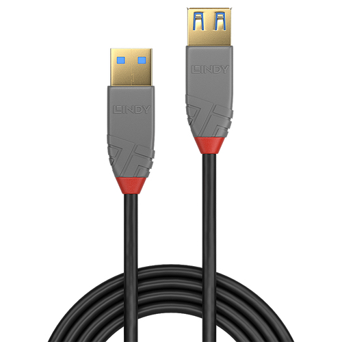 Lindy 2m USB 3.2 Type A Extension Cable, 5Gbps, Anthra Line. Cable length: 2 m. Connector 1: USB A, Connector 2: USB A, US