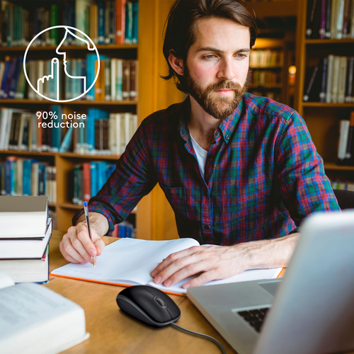 Logitech B110 Mouse - USB - Optical - Black - Cable