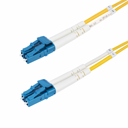StarTech.com 1m (3.3ft) LC to LC (UPC) OS2 Single Mode Duplex Fiber Optic Cable, 9/125, 100G, Low Insertion Loss, LSZH Fib