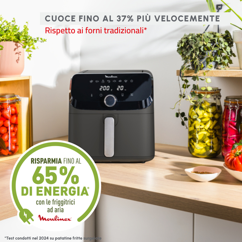 Friggitrice ad aria Moulinex EZ855HF0 - Elettrico - 2020 W - 7,50 L Olio/ - 2 kg Cibo - Nero, Charcoal, Grigio