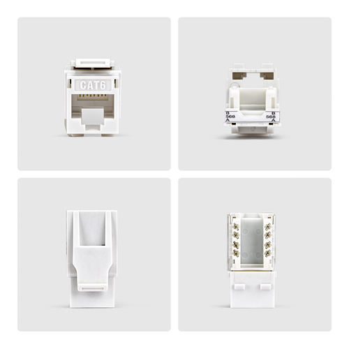 StarTech.com Jack Keystone Cat6, Lot de 24 Prises Ethernet RJ45 Keystone, Prise Murale UTP Cat6, Connecteur à 90° 110 Punc