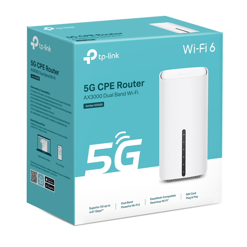 Omada Archer NX500 Wi-Fi 6 IEEE 802.11 a/b/g/n/ac/ax Ethernet, Cellular Modem/Wireless Router - 5G - LTE 2100, LTE 1800, L