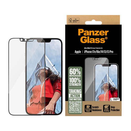 PanzerGlass Screen Protector for iPhone SE 4, iPhone 14, iPhone 13, iPhone 13 Pro - For Widescreen OLED iPhone SE 4, iPhon