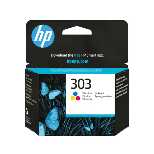 HP 303 Tri-color Original Ink Cartridge. Colour ink page yield: 165 pages, Printing colours: Cyan, Magenta, Yellow, Quanti