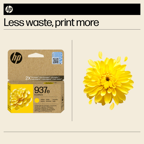 HP EvoMore 937e Original Inkjet Ink Cartridge - Yellow - 1 Pack - 1,650 pages