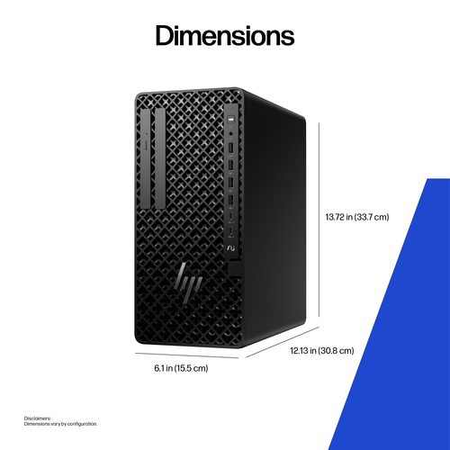 HP Z1 G1i Desktop Computer - Intel Core Ultra 9 285 - vPro Technology - 32 GB - 1 TB SSD - Tower - Black - Intel Q870 Chip