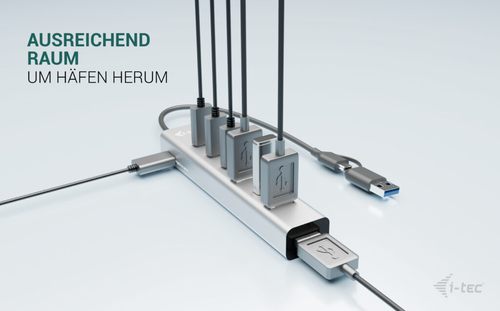 i-tec USB-Hub - USB-Typ C - 640 MB/s - Notebook, Tablet, Tastatur, Maus, Flash-Laufwerk, Smartphone, Desktop - 8 Total USB