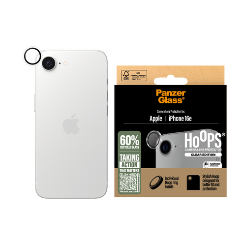 PanzerGlass Hoops Camera Lens Protector - Transparent - Glass, Silicone, Metal