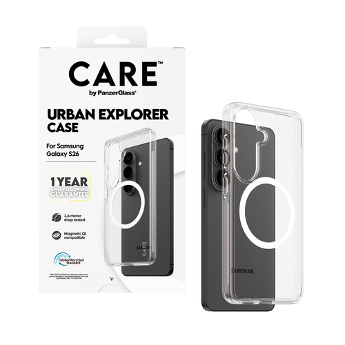 PANZERGLASS CARE CASE URBAN QI SAMSUNG GALAXY S26 TRP/WHITE