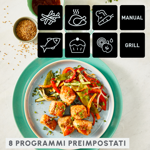 Moulinex Dual Easy Fry & Grill, Capacità 8,3 L, Doppio Cestello, Friggitrice ad Aria e Griglia, 8 Programmi Preimpostati, 