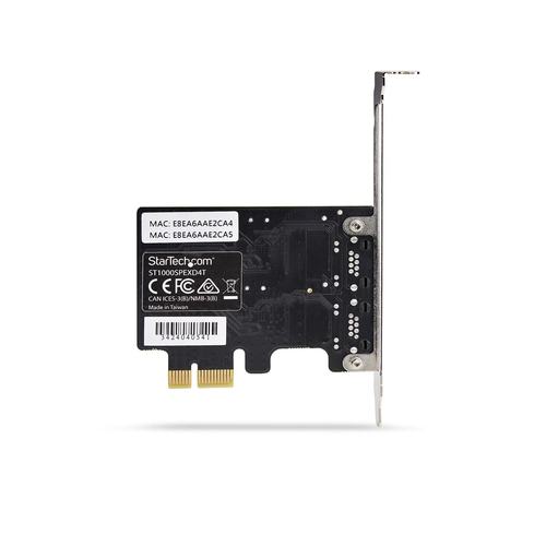 StarTech.com Gigabit Ethernet Card for Computer, Server, Workstation - 10/100/1000Base-T - Plug-in Card - Black - TAA Comp