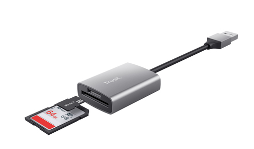 Trust Dalyx Kartenleser - USB 3.2 (Gen. 1) Typ A - Extern - 104 MB/s - SDHC, SDXC, microSD, SD