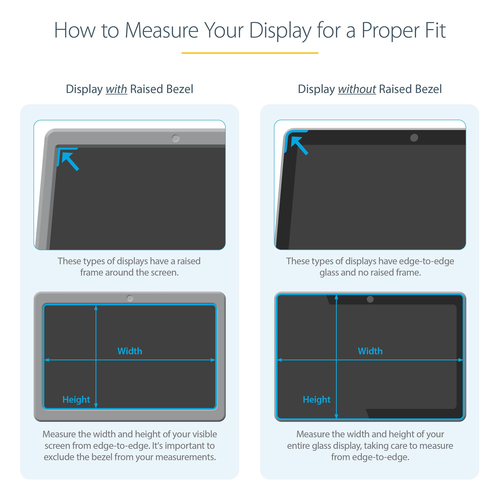 StarTech.com 15.6-inch 16:9 Laptop Privacy Filter, Anti-Glare Privacy Screen w/51% Blue Light Reduction, +/- 30° View Angl