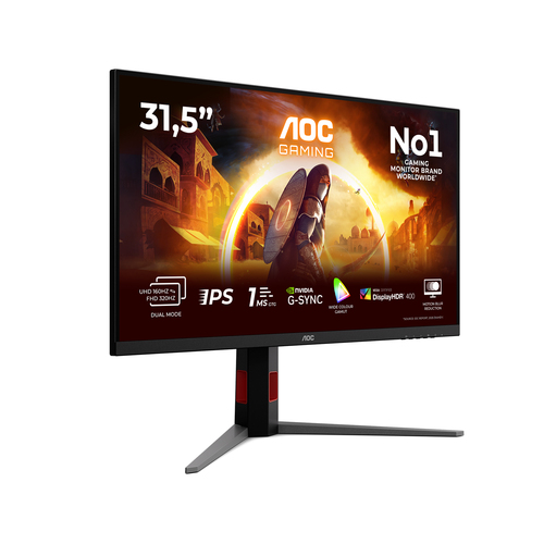 AOC AGON U32G4U 32" Aula 4K UHD Monitor LED para jogos - 16:9 - preto texturizado, Vermelho - 80 cm (31,5") Viewable - Fas