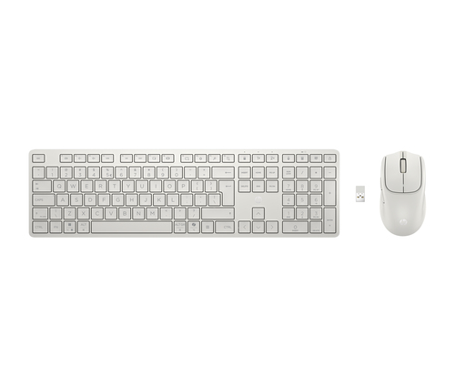 HP 495C Tastatur & Maus - QWERTZ - Deutsch - Tastatur, Kabellos, Bluetooth/RF 2,40 GHz USB Typ-A, Plunger, Weiß - Maus, Me