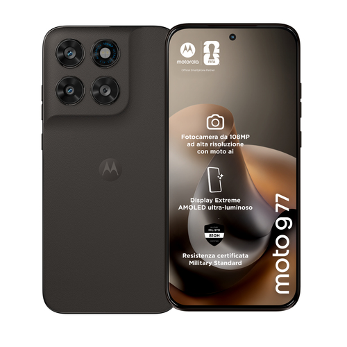 Motorola moto g77 Camera 108MP Dual SIM ibrida Android 16.0 5G USB tipo-C 8 GB 256 GB 5200 mAh Nero. Dimensioni diagonale 