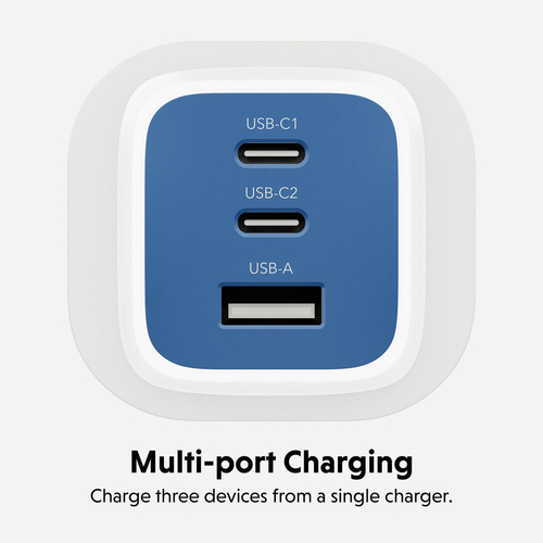 Hyper HyperJuice 65 W AC Adapter - Universal Adapter - For iPhone, iPad Air - Blue