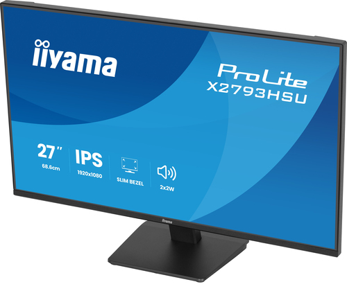 Moniteur LED iiyama ProLite X2793HSU-B1 27" Classe Full HD - 16:9 - Noir mat - 68,6 cm (27") Viewable - Technologie IPS - 