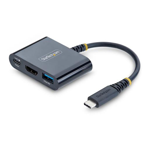 StarTech.com Adaptateur Multiport USB-C vers HDMI avec Charge PD 140W, HDMI 4K 60Hz, Hub USB 5 Gbps, Power Delivery 3.2, M