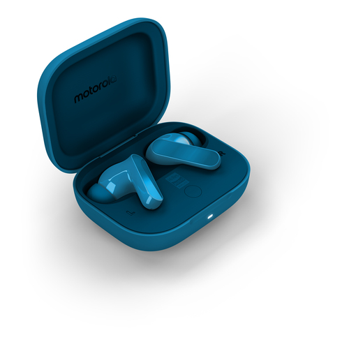Motorola Mobility moto buds bass True Wireless Earbud Stereo Earset - Pantone Blue Jewel - Binaural - In-ear - Noise Cance