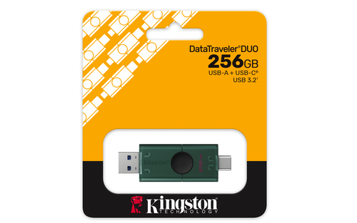 Kingston DataTraveler Duo 256 GB USB 3.2 (Geração 1) Tipo C Unidade Flash - 1