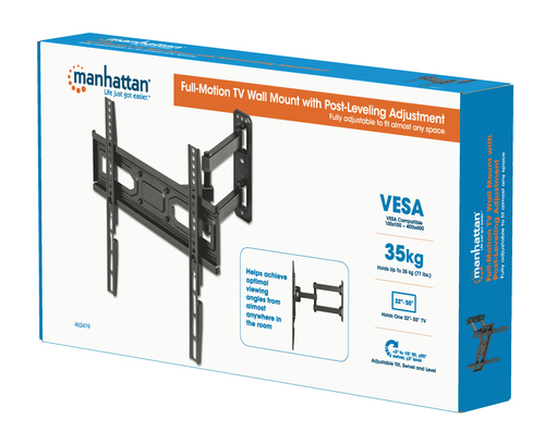 Manhattan Wall Mount for TV & Monitors (Full Motion), For screens 32"" to 55"", VESA compatability: all between 100x100mm 
