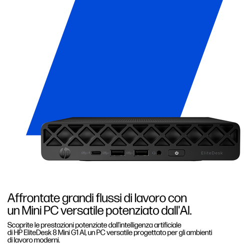 HP EliteDesk 8 Mini G1i Desktop AI PC Wolf Pro Security Edition. Famiglia processore: Intel Core Ultra 5, Modello del proc