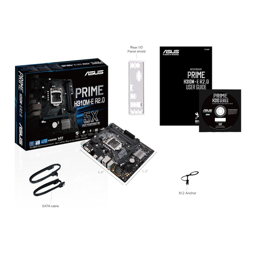 ASUS PRIME H310M-E R2.0. Fabricant de processeur: Intel, Socket de processeur (réceptable de processeur): LGA 1151 (Emplac