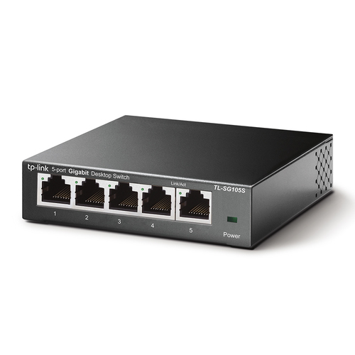 TP-Link TL-SG105S 5 Ports Ethernet Switch - Gigabit Ethernet - 10/100/1000Base-T - 2 Layer Supported - 2.40 W Power Consum