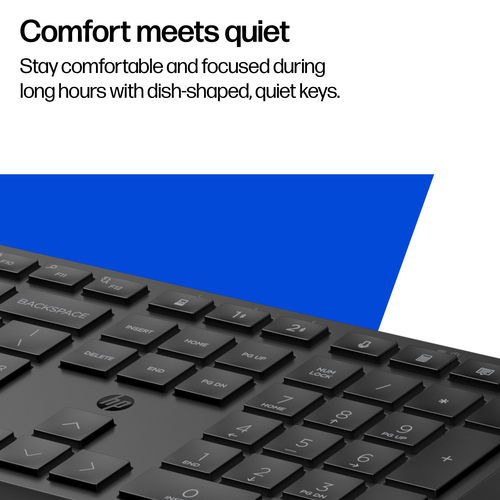 HP 495K Multi-Device Dual-Mode Keyboard. Keyboard form factor: Full-size (100%), Connectivity technology: Wireless, Device