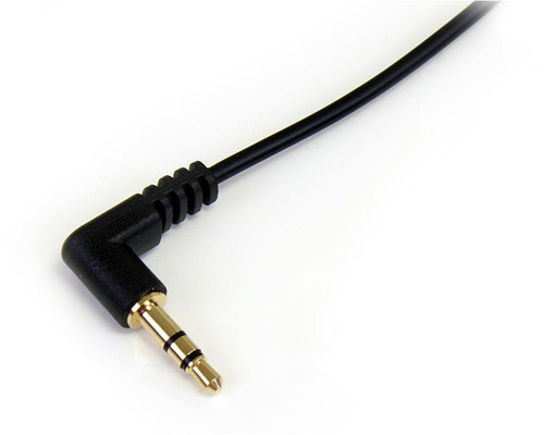StarTech.com 30cm (1 ft.) Slim 3.5mm to Right Angle Stereo Audio Cable - M/M - Easily connect an iPod® or other MP3 player