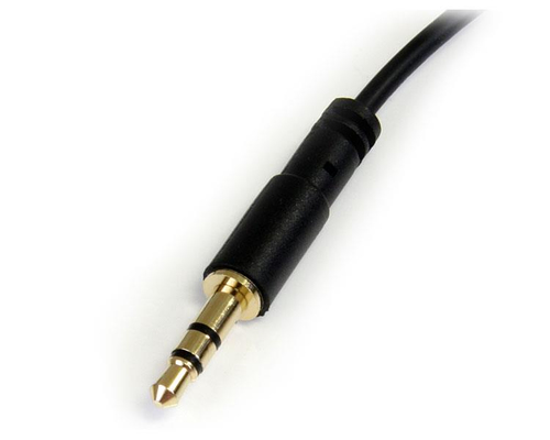 StarTech.com 30cm (1 ft.) Slim 3.5mm to Right Angle Stereo Audio Cable - M/M - Easily connect an iPod® or other MP3 player